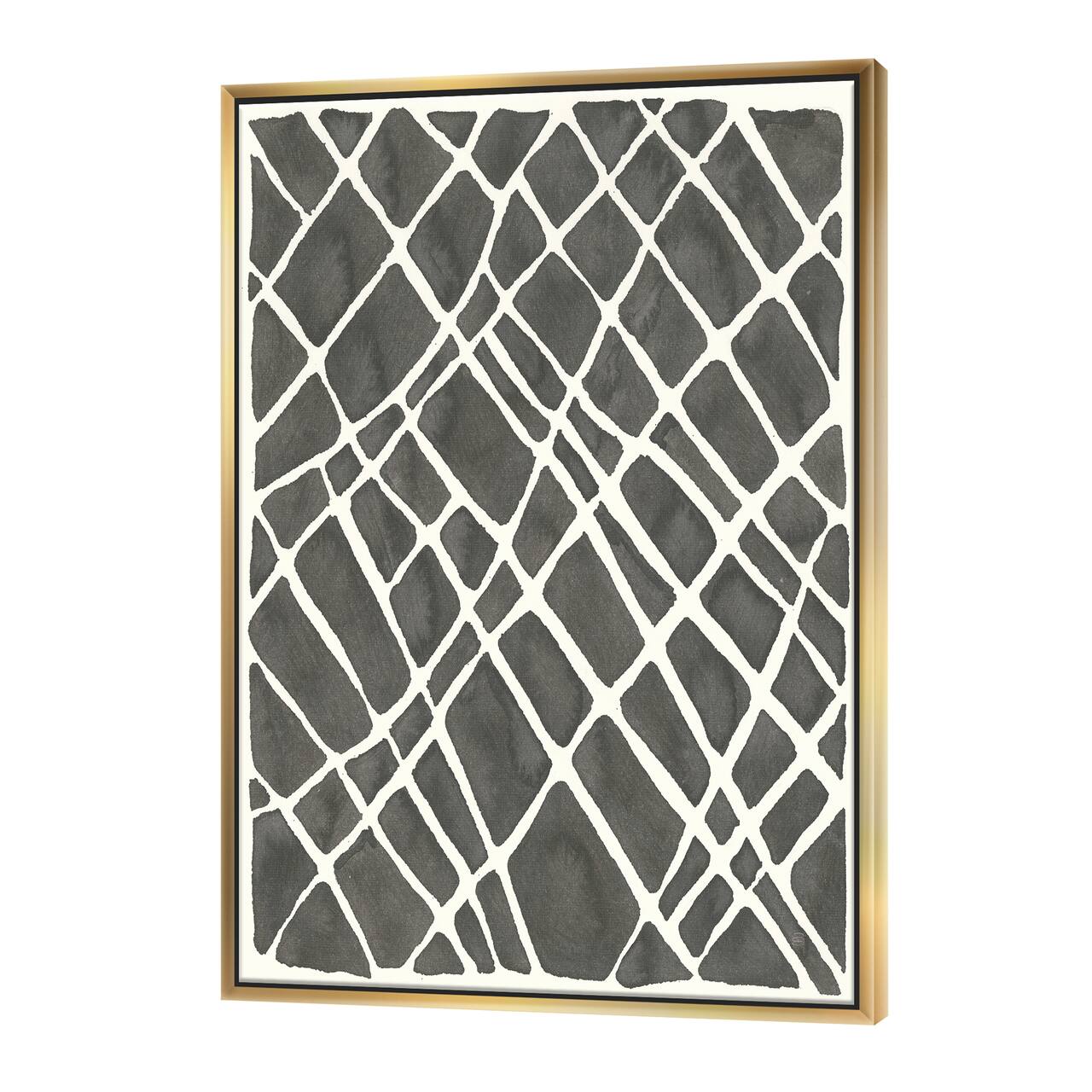 Designart - Minimalist Graphics V - Transitional Canvas in Gold Frame
